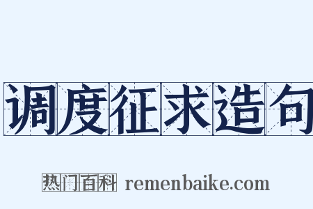 调度征求造句是什么意思的图片